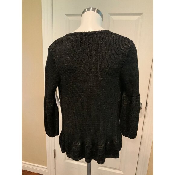Elie Tahari Black & Brown Open Front Knit Cardigan, Size XS (US) - Picture 4 of 8